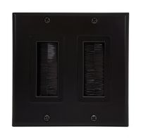 iMBAPrice Black Dual Gang Decora Brush Wall Plate - Two Gang Wall Plate with Brush Bristles