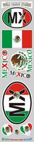 Car Chrome Decals STS-MX Mexico 9 Stickers Set Flag Mexican Decal Bumper stiker car auto Bike Laptop