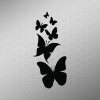 KCD Family of Butterflies Vinyl Decal Sticker | Cars Trucks Vans Walls Laptop | Black | 7 X 3 Inch | Keen25B