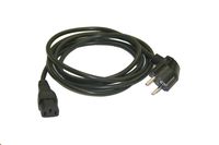 Interpower 86230050 Continental European AC Cord Set, Angled CEE 7/7 Plug Type, IEC 60320 C13 Connector Type, Black Plug Color, Black Cable Color, 10A Amperage, 250VAC Voltage, 2.5m Length