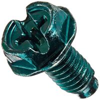 Solid Wire Grounding Hex Head Screw, Green (Pack of 100)