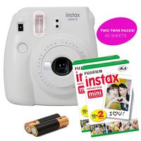 Certified Amazing - Fujifilm Instax Mini 9 Instant Camera Product Bundles | Film Pack Options | Fujifilm Renewed (Mini 9 + 2 Film Packs, Smokey White)