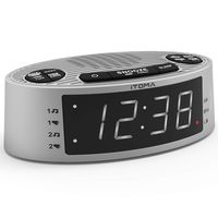 iTOMA Alarm Clock Radio,FM Radio,Dual Alarm,Buzzer and Radio Ringtone,Perpetual Calender,USB Charging Port,Manual Dimmer, Snooze,Sleep Timer,Battery Backup(CKS301)