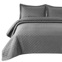 Bedsure Quilt Set Grey Twin Size (68x86 inches) - Basket Weave Pattern Bedspread - Soft Microfiber Lightweight Coverlet for All Season - 2 Pieces (Includes 1 Quilt, 1 sham)
