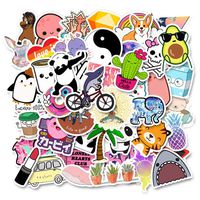 50pcs Girl Stickers for Water Bottle, Cute Vinyl Waterproof Trendy Sticker for Teen Girls, Aesthetic Decal for Laptop Phone Travel Case Skateboard (Cartoon)