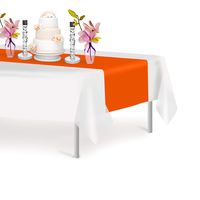Orange 1 Pack Premium Disposable Plastic Table Runner 14 x 108 Inch. Decorative Table Runner for Dinner Parties & Events, Decor By Grandipity