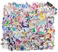 Unicorn Stickers 100 Pcs Cute Laptop Stickers Decals Funny Vinyl Waterproof Stickers for Water Bottles Kids Skateboard Snowboard Motorcycle Car Fun Love Aesthetic Sticker Bomb Pack - Unicorn Stickers