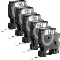 D1 Standard Labels 3/8" 40913 Black on White 5 Pack