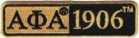 Alpha Phi Alpha 1906 Split Bar Iron-On Patch [Old Gold/Black - 3.5"W x 1"T]