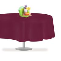 Berry 12 Pack Premium Disposable Plastic Tablecloth 84" Inch Round Table Cover By Grandipity