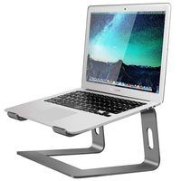 Soundance Aluminum Laptop Stand for Desk Compatible with Mac MacBook Pro Air Apple Notebook, Portable Holder Ergonomic Elevator Metal Riser for 10 to 15.6 inch PC Desktop Computer, LS1 Gray