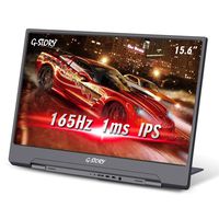 G-STORY 15.6 Inch 165Hz 144Hz 1ms IPS HDR FHD 1080P Eye Care Portable Gaming Monitor with FreeSync/G-Sync/NS Direct-Connected/Built-in Speakers/Type-C/VESA Compatible