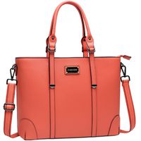 Laptop Tote Bag,Professional Business Computer Briefcase with Long Crossbody Strap Fits 15.6 Inch Laptop for Work(SZW-coral)