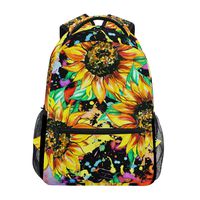 ALAZA Watercolor Sunflower Painting Art Floral Colorful Stylish Large Backpack Personalized Laptop iPad Tablet Travel School Bag with Multiple Pockets for Men Women College