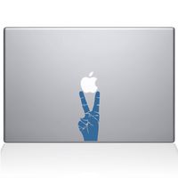 The Decal Guru Peace Sign Hand MacBook Decal Vinyl Sticker - 13" MacBook Pro (2015 & Older) - Light Blue (1147-MAC-13P-LB)
