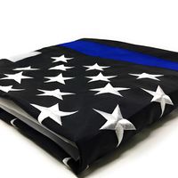 Thin Blue Line Flag 4x6 ft with Embroidered Stars - Sewn Stripes - Brass Grommets - UV Protection - Black White and Blue American Police Flag Honoring Law Enforcement Officers