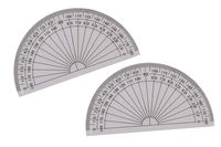 Tupalizy 4 Inch Small Math Protractors 180 Degrees Plastic Angle Measurement Protractors for Student Kids Homework Drawing, Teacher Class Text Books, School Office Worksheets Supply, Clear, 2PCS