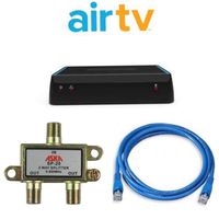 Sling AirTV Dual-Tuner Local Channel Streamer for TVs and Mobile Devices w/DVR Bundle with UW 3-Ft Cat5e UTP Cable, 2-Way ASKA TV Coaxial Cable Splitter | Bonus $25 Sling TV Credit
