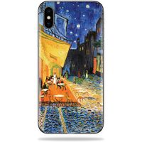 MightySkins Skin Compatible with Apple iPhone X - Cafe Terrace at Night | Protective, Durable, and Unique Vinyl Decal wrap Cover | Easy to Apply, Remove, and Change Styles | Made in The USA