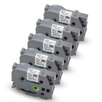 Exsun Compatible Label Tape Replacement for Brother P-Touch TZe Tape TZe-241 TZe241 TZ-241 Work with PTD400AD, PT-P700, PTD600, 0.7" x 26.2'(18mm x 8m), Black on White, 5 Pack