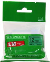 LM Tapes - 1/2" (12mm) Black on Green Compatible M Tape for Brother Home & Hobby, Home and Hobby Label Maker