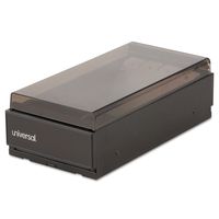 Universal 10601 Business Card File, Metal/Plastic, 4 1/4 x 8 1/4 x 2 1/2, Black
