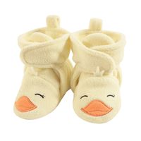 Hudson Baby Unisex Baby Cozy Fleece Booties, Yellow Duck, 12-18 Months
