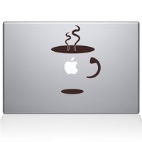 The Decal Guru 0059-MAC-15P-BRO Cup of Coffee MacBook Decal Vinyl Sticker, 15" MacBook Pro (2015 & Older), Brown
