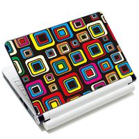 Meffort Inc 17 17.3 inch Laptop Skin Sticker Cover Art Decal Fits 16" 17" 18" 19" Notebook PC (Free Wrist Pad) - Colorful Square Design