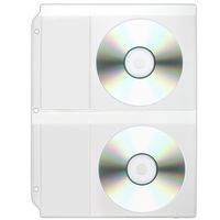StoreSMART - Binder Page for 2 CDs & Cards - 10-Pack - for 3-Ring Binders - Clear Plastic - R931FD-10