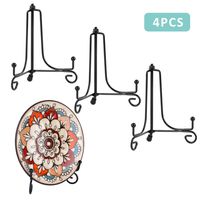 Teamkio 4 Pack Improved Anti-Slip 4 Inch Plate Holder Display Stand, Picture Frame Holder Stand, Easel Display Stand, Book Display Stand