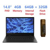 Newest_Lenovo Thin and Light Laptop PC 14" FHD Anti-Glare Display, AMD Dual Core A6-9220C, 4GB RAM, 64GB eMMC, WiFi, Bluetooth, HD Webcam, HDMI, USB-C, Windows 10 Pro