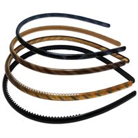 Scunci Effortless Beauty Skinny Plastic Headbands, Assorted Colors, 4-Count