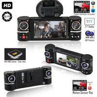 Indigi HD Dash Cam Camera for Cars/Trucks - Wide Angle Dashboard DVR (Front and Rear + Motion Activate + File Protection)