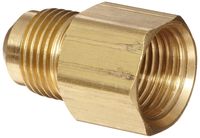 Anderson Metals Brass Tube Fitting, Coupling, 3/8" Flare x 1/4" Female Pipe