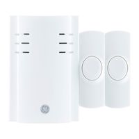 GE Wireless Doorbell Kit, 8 Melodies, 2 Push Buttons, 4 Volume Levels, 150 Ft. Range, White, 19300, Plug-In Receiver