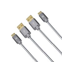 A ADWITS USB Type-C to USB-A 2.0 Male Cables, [ 2 Pack ] 3.3ft and 0.5ft 56K Ohm Resistance Braided USB A to C Fast Charging and Sync Cables for Smart Phones Tablets Laptops and More