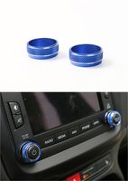 Dwindish Blue Aluminium Car CD Volume Tune Knob Button Ring Cover Trim for Jeep Renegade Strength+/Smart 2015 Up