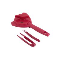 Kuhn Rikon Jar Opener with Fork & Tongs Red