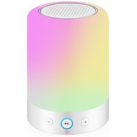 Rynal Portable Bluetooth Speaker with Mood Light, Dimmable Warm White Touch Bedside Table Lamp + RGB Color Changing LED Speaker, Best Gift for Women Teens Children Kids Baby Nightlights