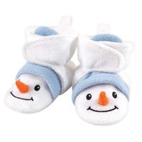 Hudson Baby Unisex Baby Cozy Fleece Booties, Snowman, 12-18 Months