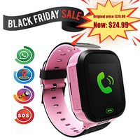 Kids Smartwatch for Boys and Girls Children GPS Touch Phone Wrist Watch with 1.44" Touch Screen and Anti-Lost SOS Call GPS LBS Locator Smartwatch for Kids Gift, Compatible with iOS & Android（Pink）...