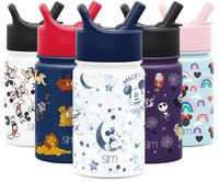 Simple Modern 10oz Disney Summit Kids Water Bottle Thermos with Straw Lid - Dishwasher Safe Vacuum Insulated Double Wall Tumbler Travel Cup 18/8 Stainless Steel - Disney: Mickey Watercolor