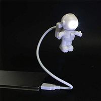 Creative Spaceman Astronaut LED Flexible USB Light,Eye Protection Keyboard Night Light for Laptop PC Notebook (White)
