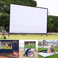 RIBITENS Portable Folding HD Projector Screen Anti-Crease Indoor Outdoor Projector Movies Screen Projection Screens