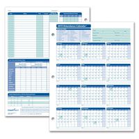 ComplyRight 2019 Attendance Calendar Card, White, Pack of 25