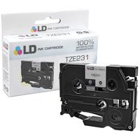 LD Compatible Laminated Label Tape Replacement for Brother TZe231 0.47 in x 26.2 ft (Black on White)