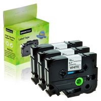 GREENCYCLE 3 Pack Compatible for Brother TZ241 TZe241 TZe-241 TZ-241 Black On White Label Tape Replacement for P Touch Labeler 18mm