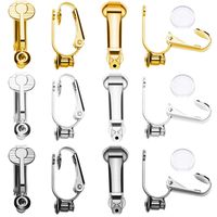 Clip-on Earrings Converter Components with Post for Non-Pierced Ears 3 Colors and Comfort Earring Pads (Style A, 18 Pieces)