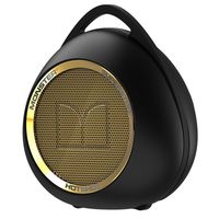 Monster SuperStar HotShot Portable Bluetooth Speaker, Black/Gold-NFC Capable, clip to a backpack, jacket or belt loop, 5.5 hr play life
